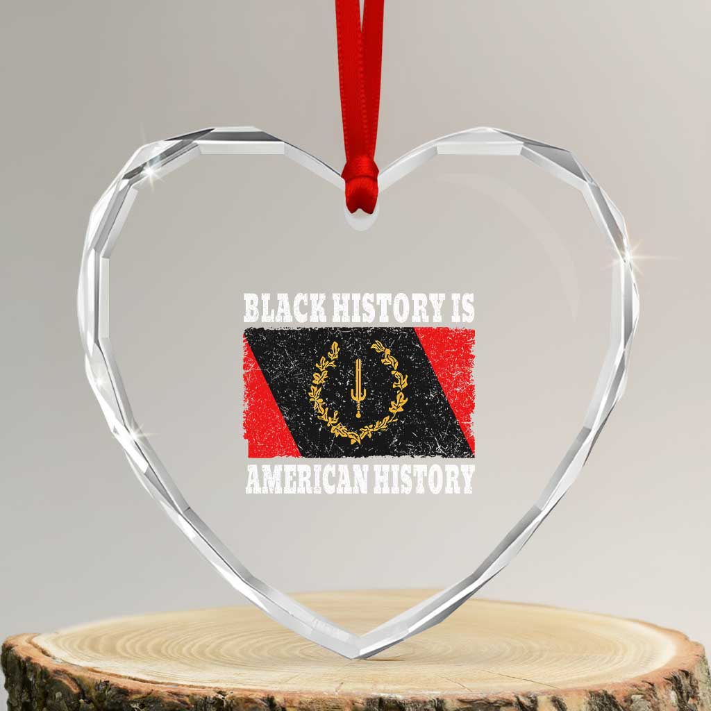 Black History Is American History Heart Crystal Glass Ornament Afro African Black American Heritage Flag