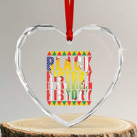 Black History is American History Heart Crystal Glass Ornament Patriotic African Pride