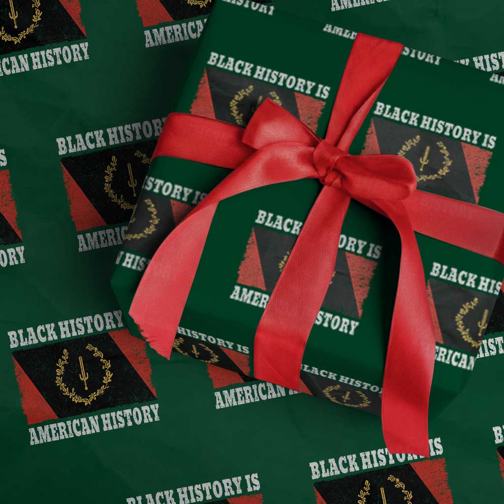 Black History Is American History Wrapping Paper Roll Afro African Black American Heritage Flag