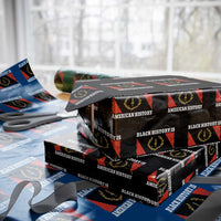 Black History Is American History Wrapping Paper Roll Afro African Black American Heritage Flag