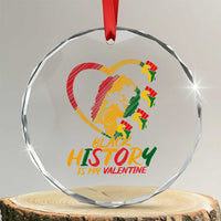 Black History Is My Valentine Crystal Glass Ornament Gift For Melanin Queen - Wonder Print Shop