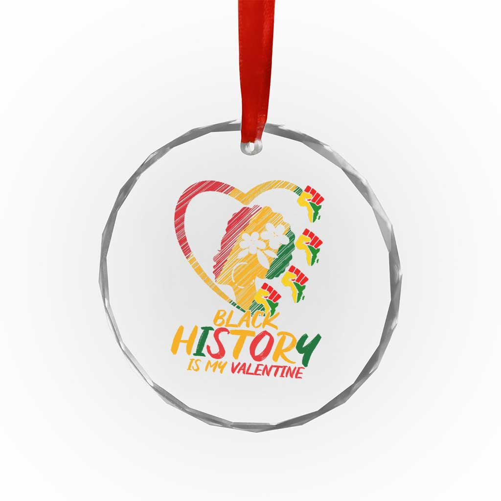 Black History Is My Valentine Crystal Glass Ornament Gift For Melanin Queen - Wonder Print Shop