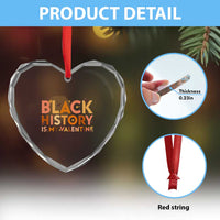 Black History Is My Valentine Heart Crystal Glass Ornament African American Women Pride - Wonder Print Shop