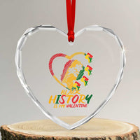 Black History Is My Valentine Heart Crystal Glass Ornament Gift For Melanin Queen - Wonder Print Shop