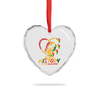 Black History Is My Valentine Heart Crystal Glass Ornament Gift For Melanin Queen - Wonder Print Shop