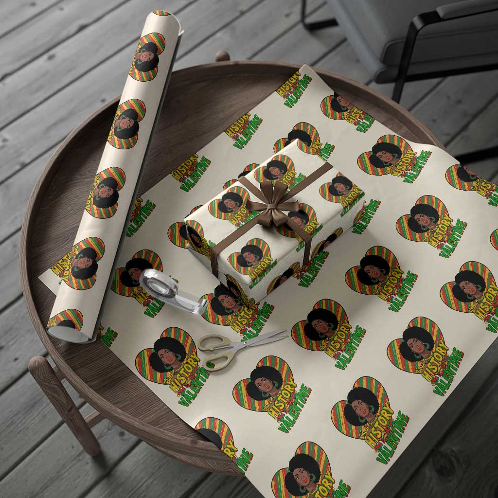 Black History Is My Valentine Wrapping Paper Roll Gift For Black Women - Wonder Print Shop