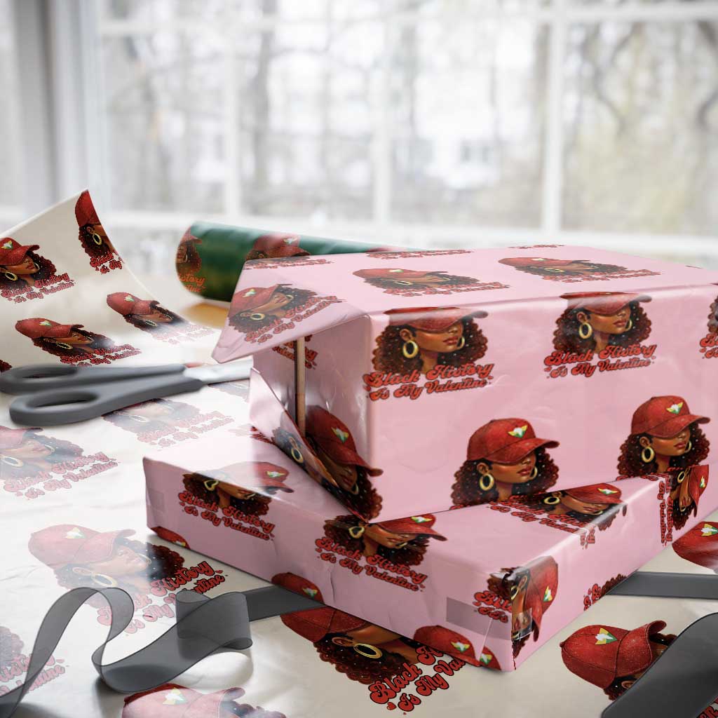 Black History Is My Valentine Wrapping Paper Roll Melanin Pride Valentines Day Gift - Wonder Print Shop