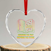 Black History Leaders Book Heart Crystal Glass Ornament African American History For Teachers - Wonder Print Shop