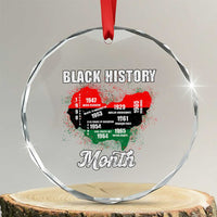 Black History Leaders Crystal Glass Ornament African American Milestones Map Civil Right - Wonder Print Shop