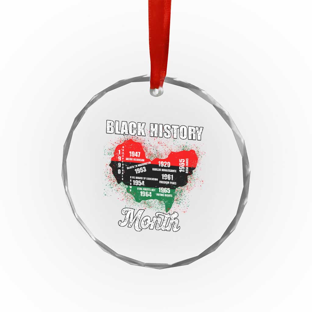 Black History Leaders Crystal Glass Ornament African American Milestones Map Civil Right - Wonder Print Shop