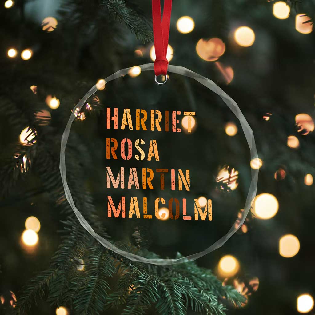 Black History Leaders Crystal Glass Ornament Harriet Rosa Martin Malcolm - Wonder Print Shop