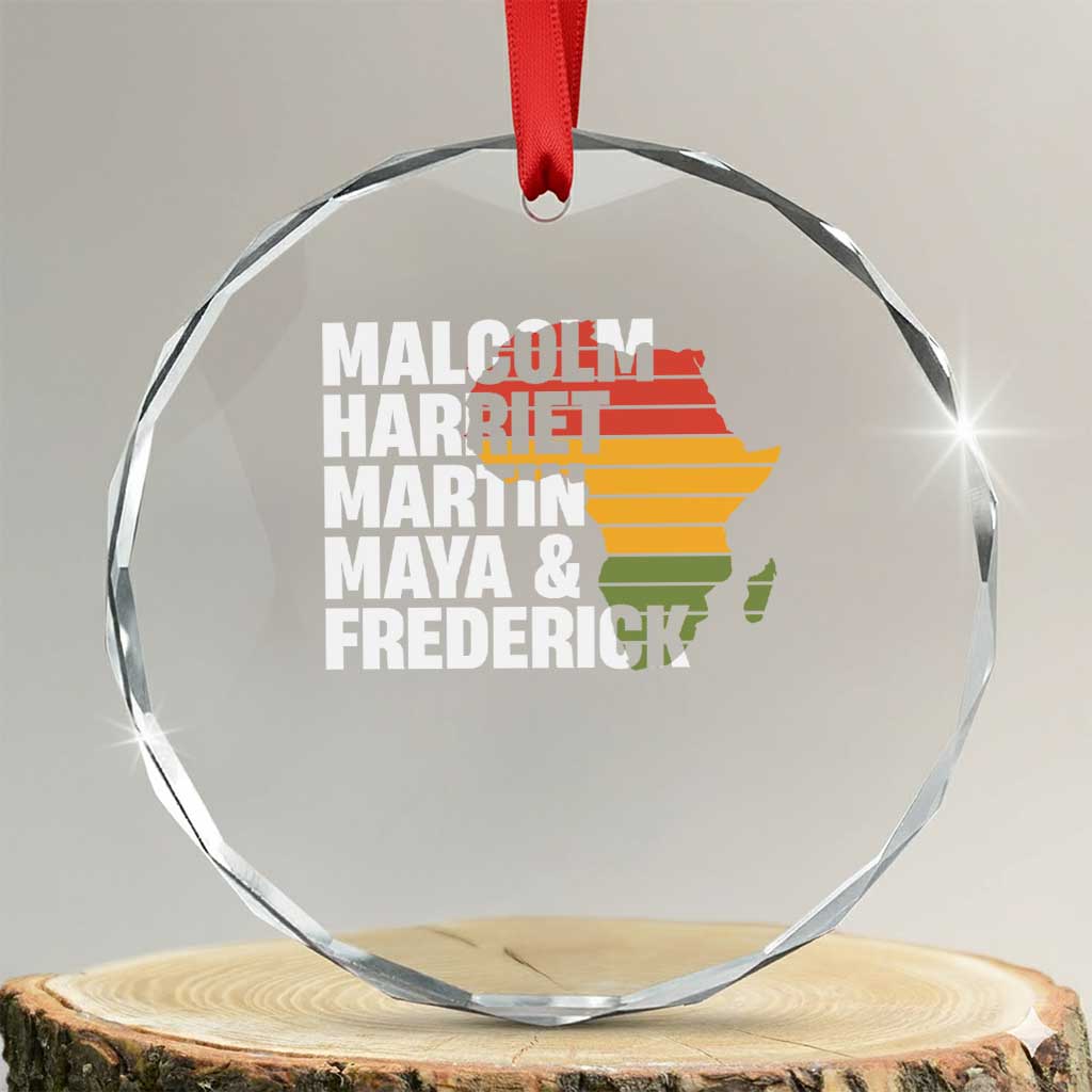 Black History Leaders Crystal Glass Ornament Malcolm Harriet Martin Maya Frederick Africa Map