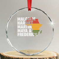 Black History Leaders Crystal Glass Ornament Malcolm Harriet Martin Maya Frederick Africa Map