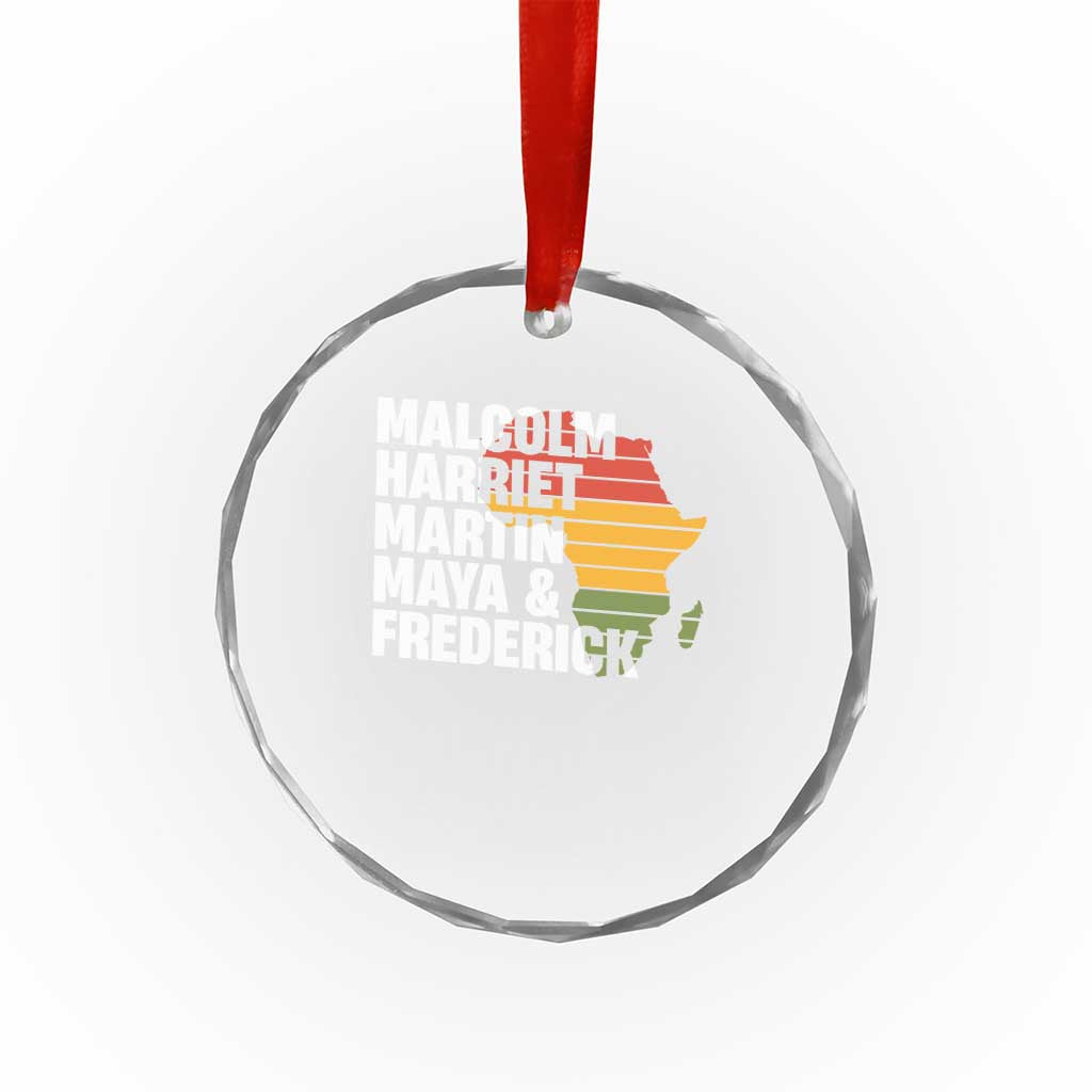 Black History Leaders Crystal Glass Ornament Malcolm Harriet Martin Maya Frederick Africa Map