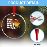 Black History Leaders Crystal Glass Ornament Malcolm Harriet Martin Maya Frederick Africa Map