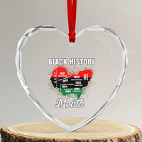 Black History Leaders Heart Crystal Glass Ornament African American Milestones Map Civil Right - Wonder Print Shop