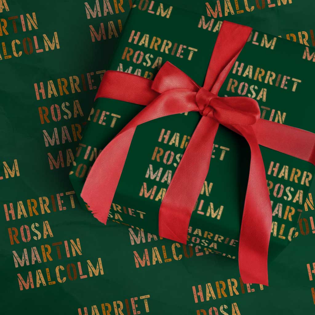 Black History Leaders Wrapping Paper Roll Harriet Rosa Martin Malcolm - Wonder Print Shop