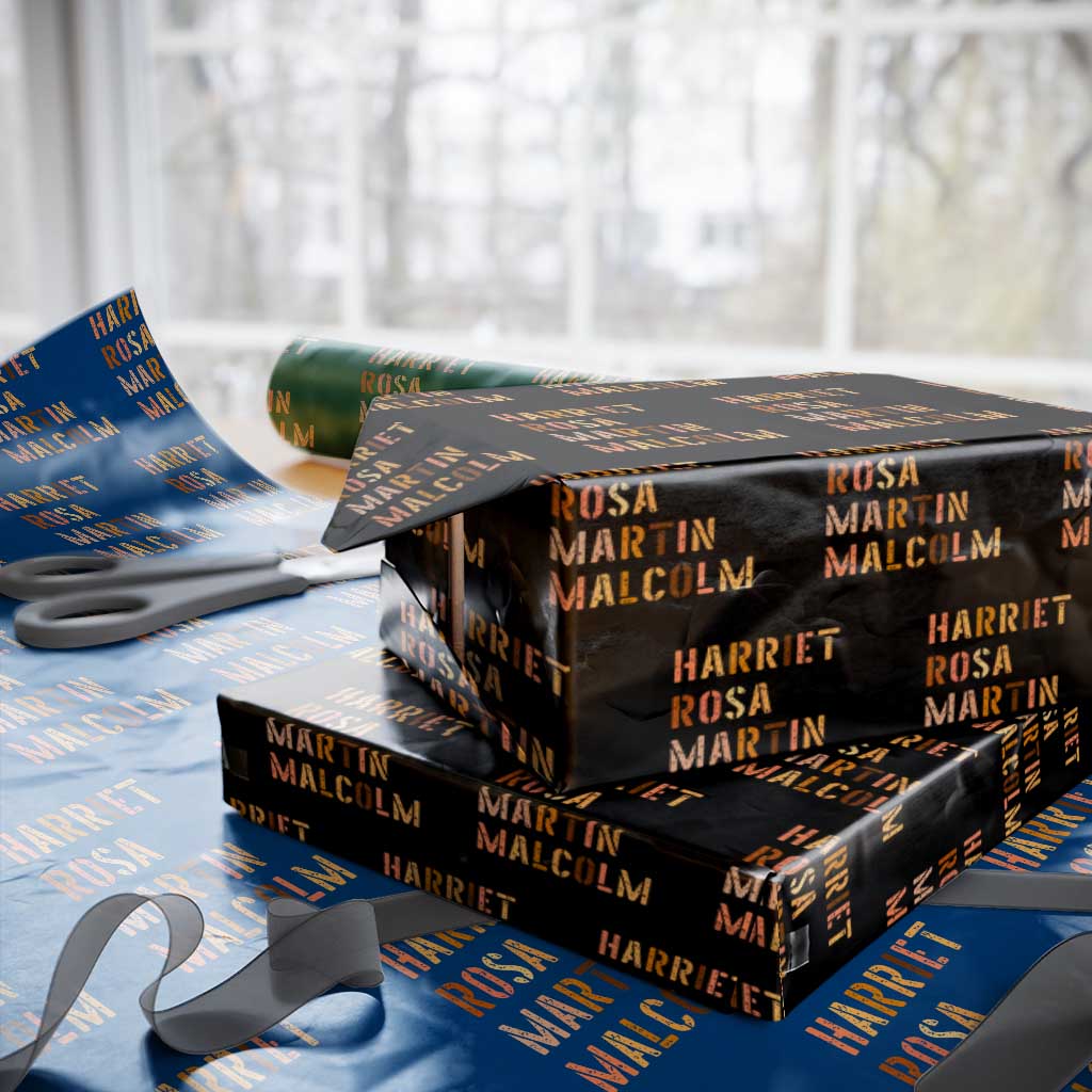 Black History Leaders Wrapping Paper Roll Harriet Rosa Martin Malcolm - Wonder Print Shop