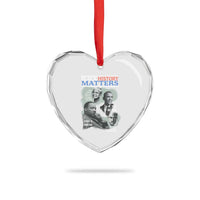 Black History Matters Heart Crystal Glass Ornament MLK Malcolm X Obama Rosa Parks Inspirational Tribute - Wonder Print Shop