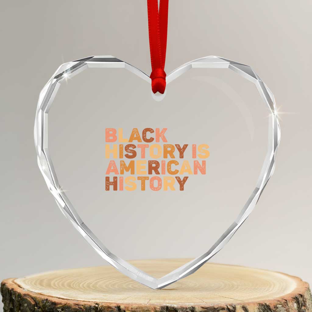 Black History Melanin African American Pride Heart Crystal Glass Ornament - Wonder Print Shop