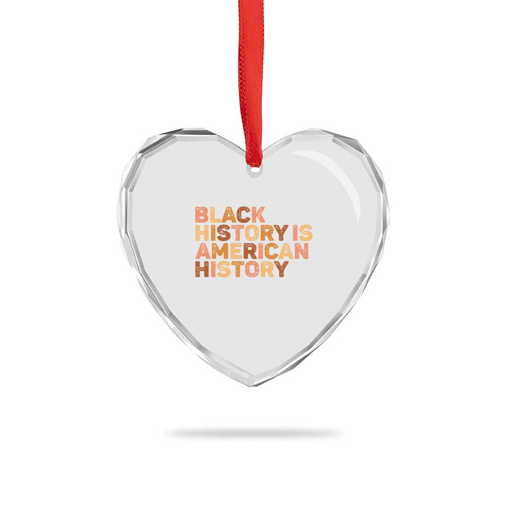 Black History Melanin African American Pride Heart Crystal Glass Ornament - Wonder Print Shop