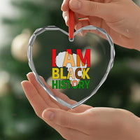 Black History Month African American Heart Crystal Glass Ornament I Am Black History - Wonder Print Shop