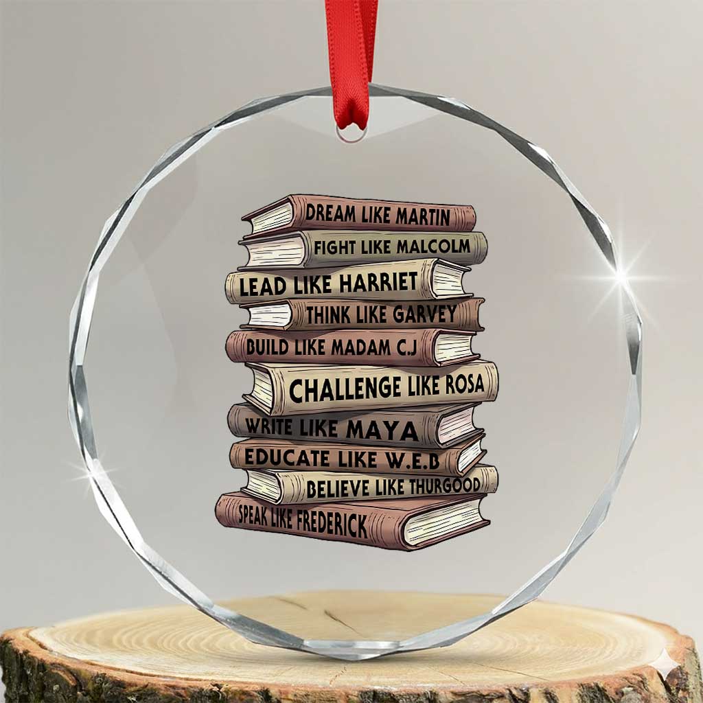 Black History Month African American Leaders Teacher Book Lover Crystal Glass Ornament