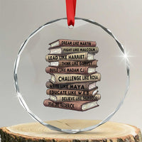 Black History Month African American Leaders Teacher Book Lover Crystal Glass Ornament