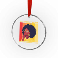 Black History Month Afro Woman Crystal Glass Ornament Educated Melanated Elevated African American Empowerment