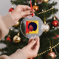 Black History Month Afro Woman Crystal Glass Ornament Educated Melanated Elevated African American Empowerment