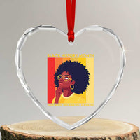 Black History Month Afro Woman Heart Crystal Glass Ornament Educated Melanated Elevated African American Empowerment