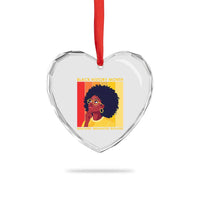 Black History Month Afro Woman Heart Crystal Glass Ornament Educated Melanated Elevated African American Empowerment
