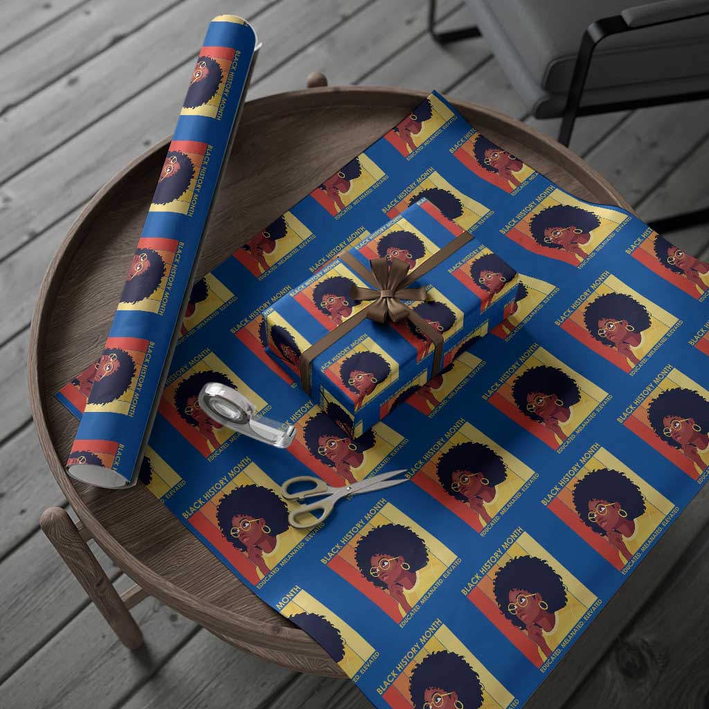 Black History Month Afro Woman Wrapping Paper Roll Educated Melanated Elevated African American Empowerment