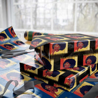 Black History Month Afro Woman Wrapping Paper Roll Educated Melanated Elevated African American Empowerment