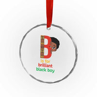 Black History Month Boy Crystal Glass Ornament B Is For Brilliant HBCU Education TS02