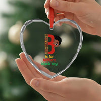 Black History Month Boy Heart Crystal Glass Ornament B Is For Brilliant HBCU Education - Wonder Print Shop