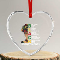Black History Month Brilliant Brave Bold Heart Crystal Glass Ornament African American Pride