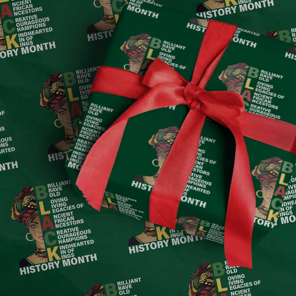 Black History Month Brilliant Brave Bold Wrapping Paper Roll African American Pride
