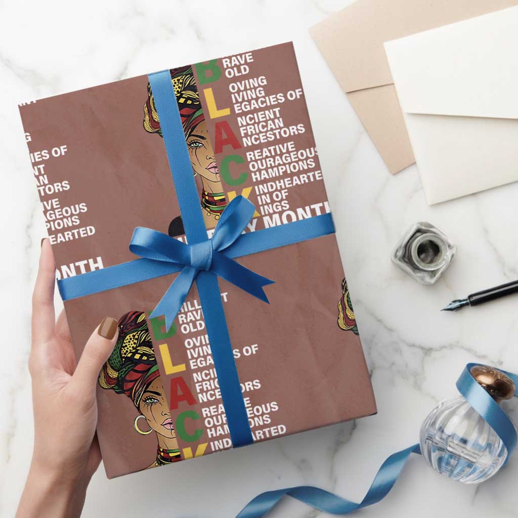 Black History Month Brilliant Brave Bold Wrapping Paper Roll African American Pride