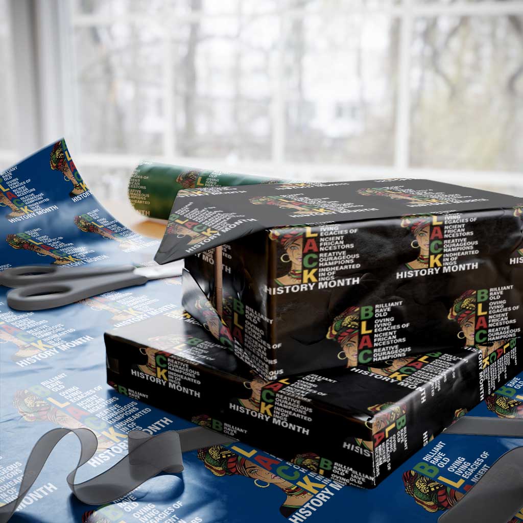 Black History Month Brilliant Brave Bold Wrapping Paper Roll African American Pride