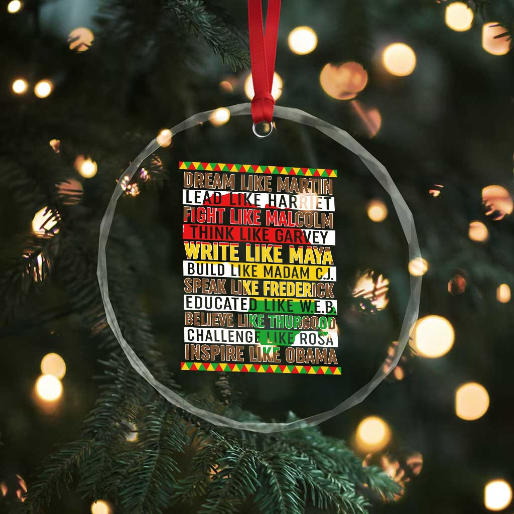 Black History Month Crystal Glass Ornament Dream Like Martin Lead Like Harriet