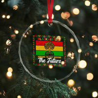 Black History Month Crystal Glass Ornament Honoring The Past Inspiring The Future - Wonder Print Shop