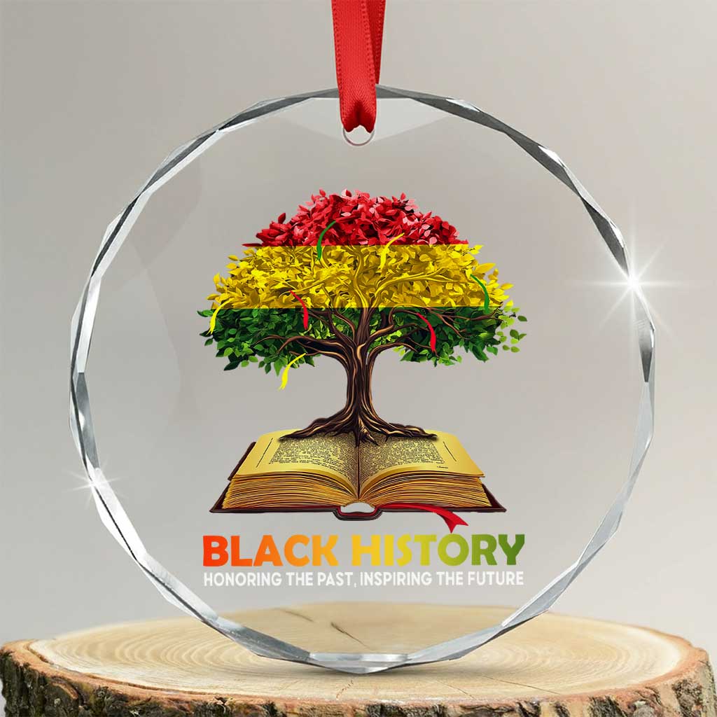 Black History Month Crystal Glass Ornament Honoring The Past Inspiring The Future African American Roots Pride - Wonder Print Shop