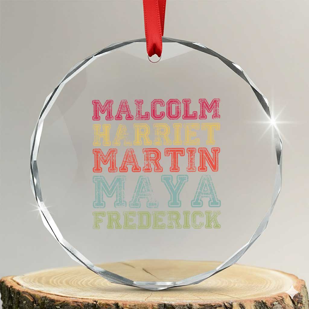 Black History Month Crystal Glass Ornament Malcolm Harriet Martin Maya Frederick Civil Right Leaders - Wonder Print Shop
