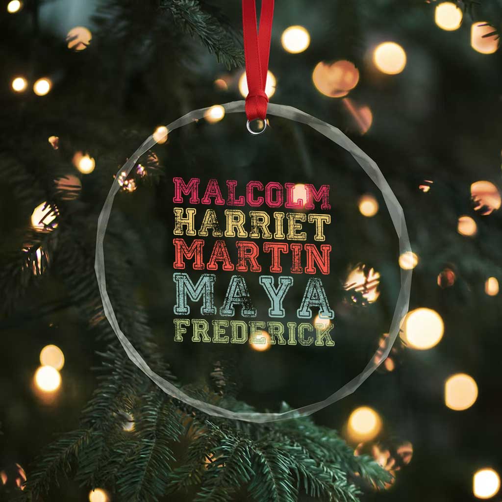 Black History Month Crystal Glass Ornament Malcolm Harriet Martin Maya Frederick Civil Right Leaders - Wonder Print Shop