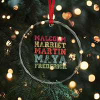 Black History Month Crystal Glass Ornament Malcolm Harriet Martin Maya Frederick Civil Right Leaders - Wonder Print Shop