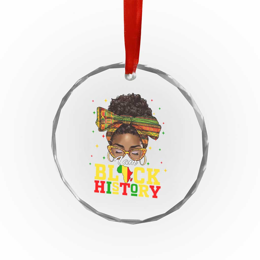 Black History Month Crystal Glass Ornament Messy Pun Afro African American