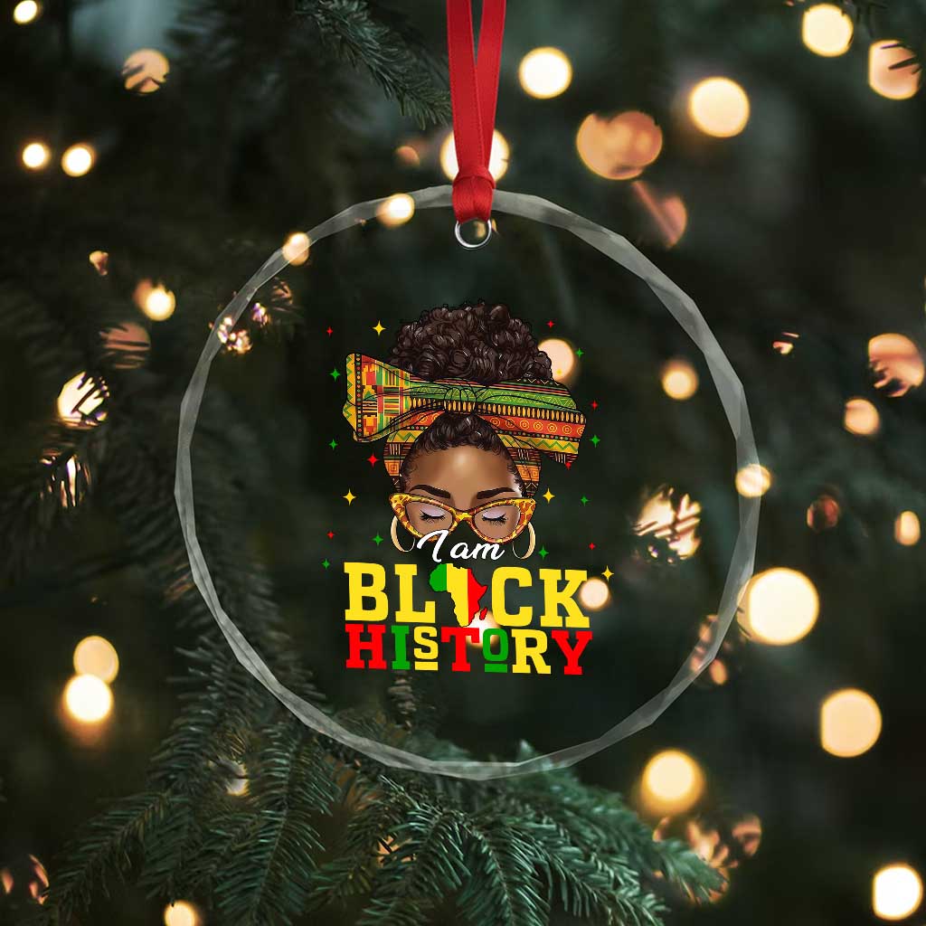 Black History Month Crystal Glass Ornament Messy Pun Afro African American
