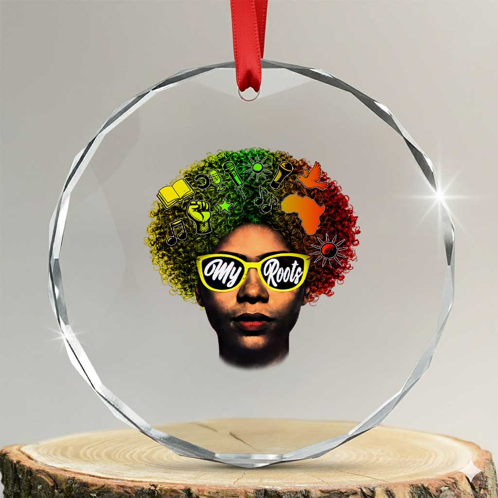 Black History Month Crystal Glass Ornament My Roots African American Pride Gift - Wonder Print Shop
