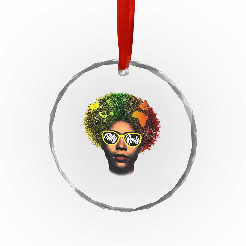 Black History Month Crystal Glass Ornament My Roots African American Pride Gift - Wonder Print Shop